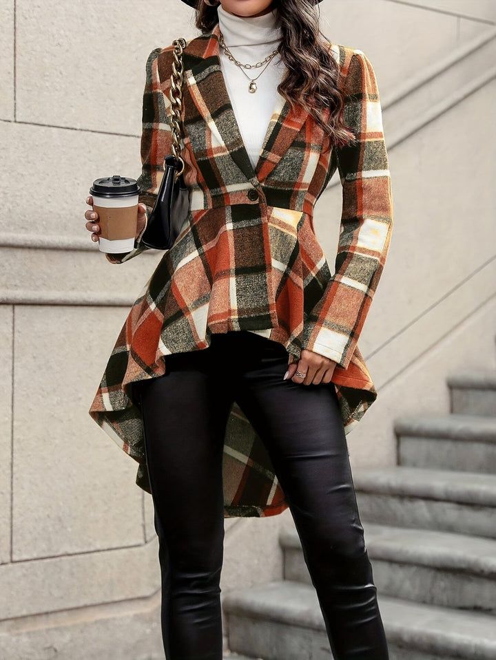 Draped Plaid Jacket