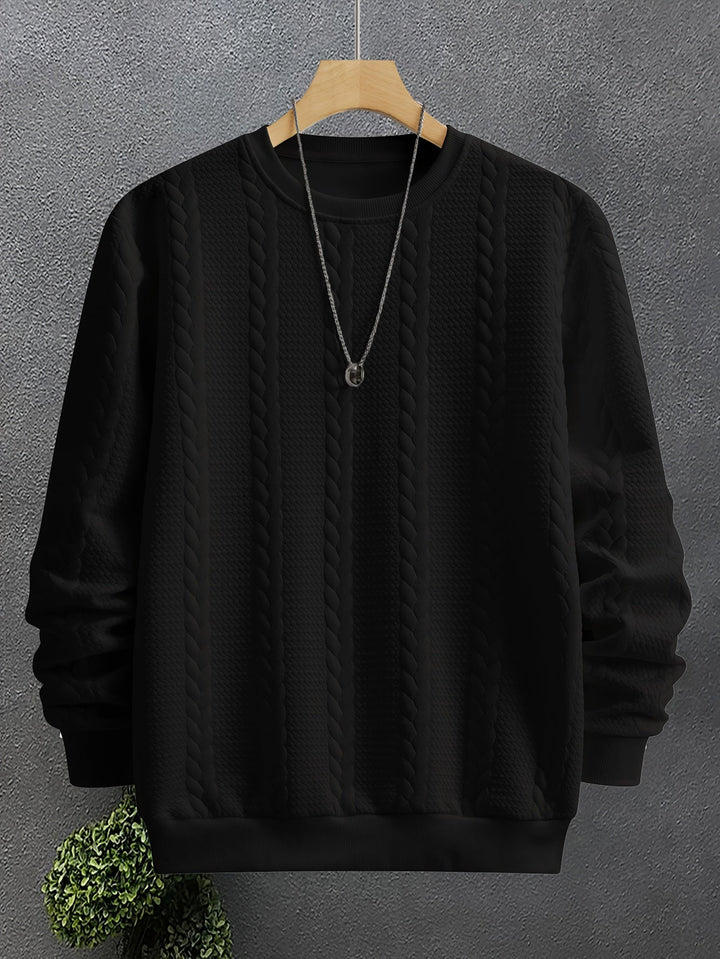 Textured Crew Neck Sweatshirt