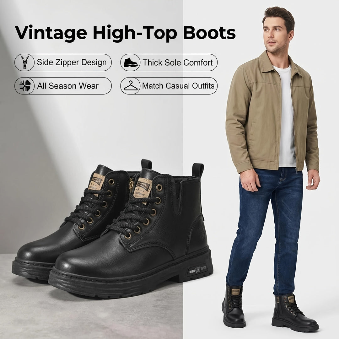 Rugged Lace-Up Ankle Boots