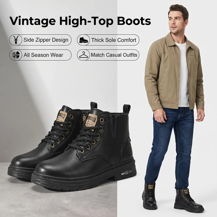 Rugged Lace-Up Ankle Boots