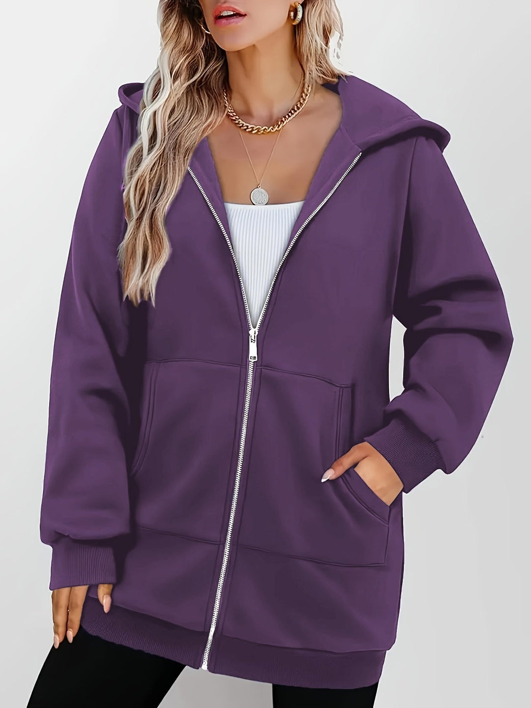 Longline Hooded Zip Jacket