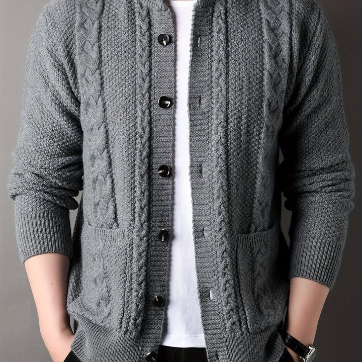 Textured Button-Front Cardigan