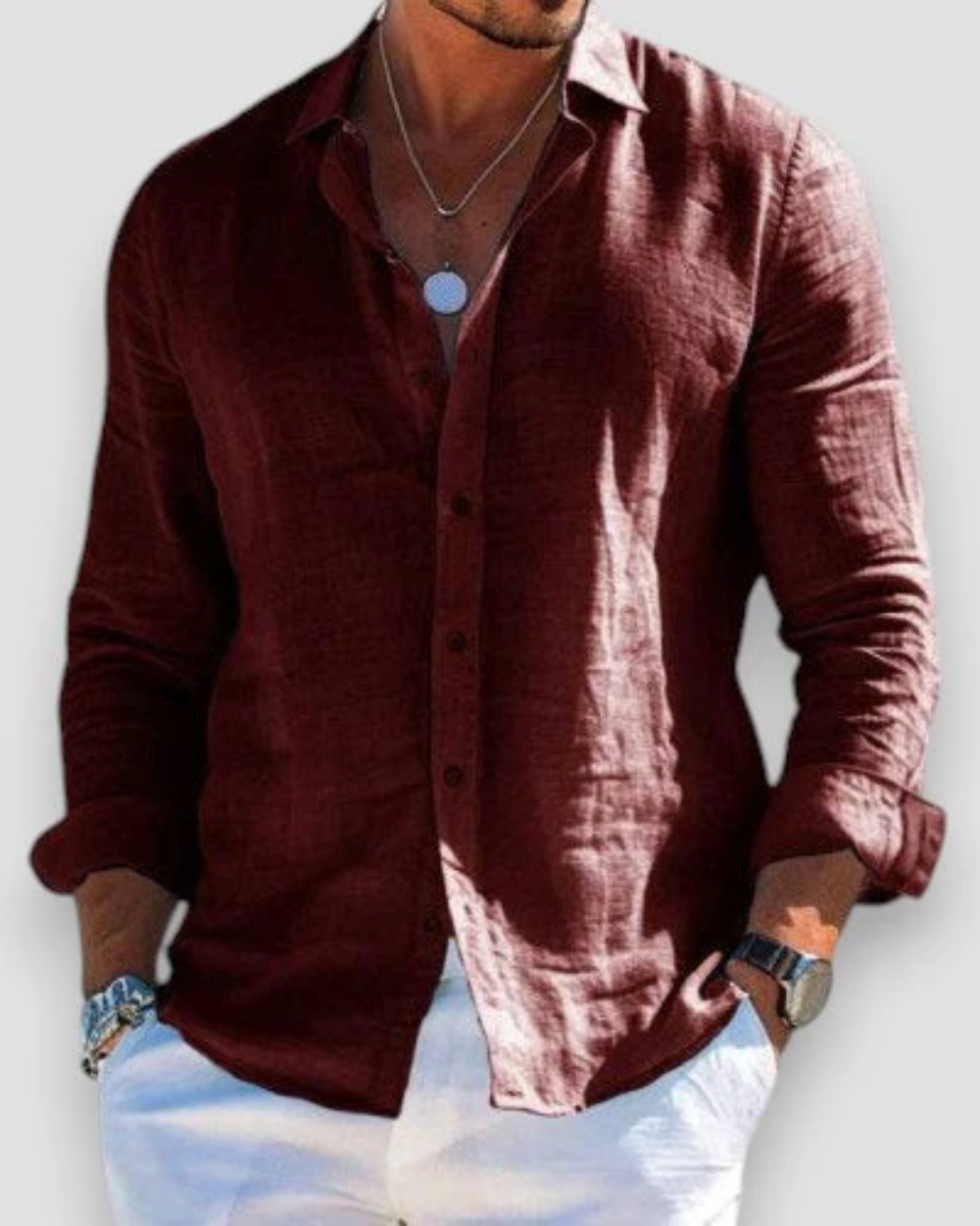 Casual Long Sleeve Button-Down Shirt