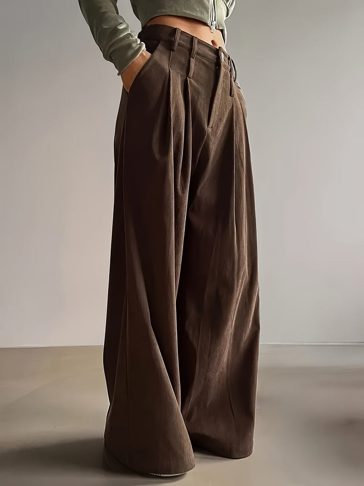 Pleated Wide-Leg Pants