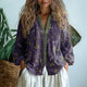 Vintage Leaf Print Button-Down Shirt