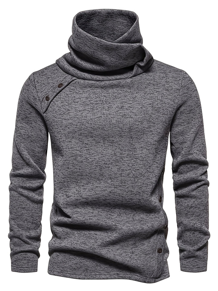 Slouchy Collar Button-Up Sweater