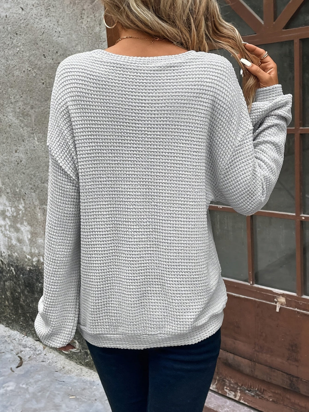 Relaxed Waffle-Knit Sweater
