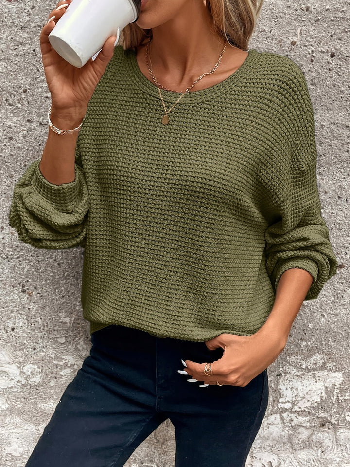 Relaxed Waffle-Knit Sweater