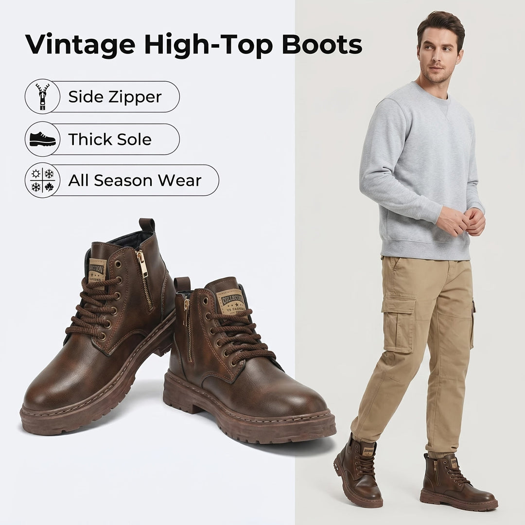 Rugged Lace-Up Ankle Boots