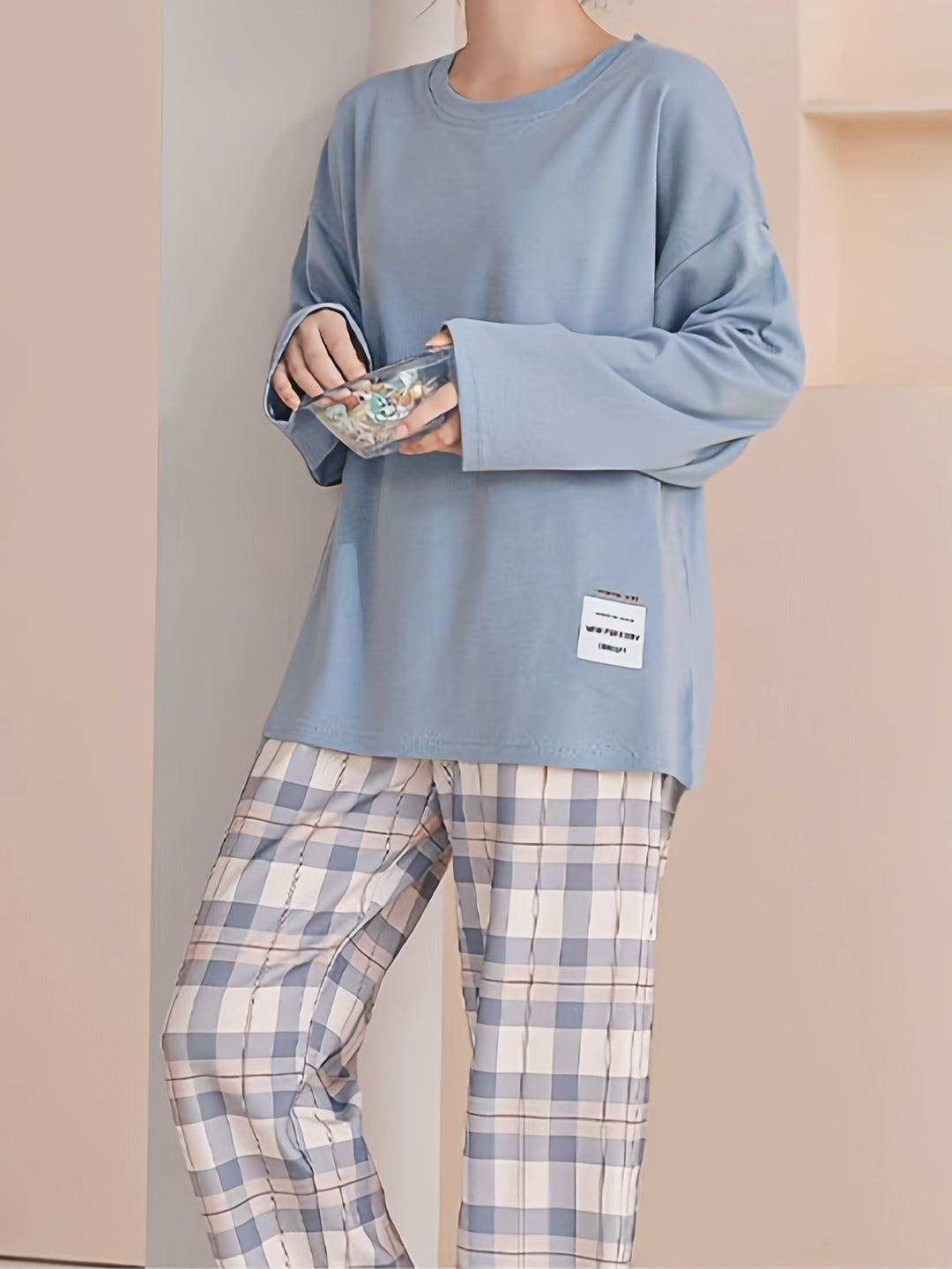 Relaxed Plaid Two-Piece Set