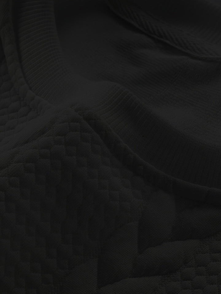 Textured Crew Neck Sweatshirt