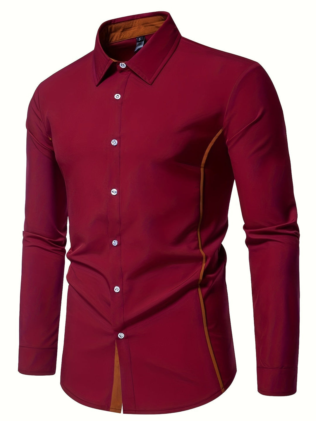 Contrast Trim Button-Up Shirt