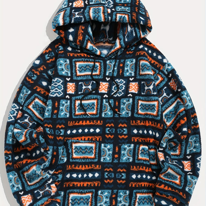 Patterned Hooded Sweatshirt