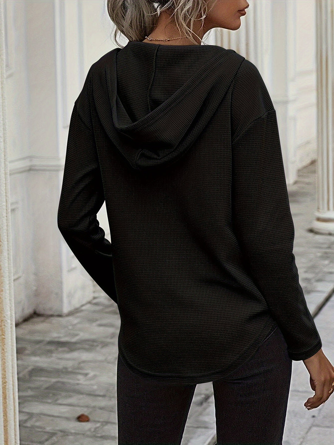 Relaxed V-Neck Hoodie