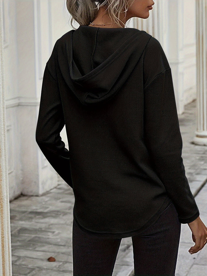 Relaxed V-Neck Hoodie