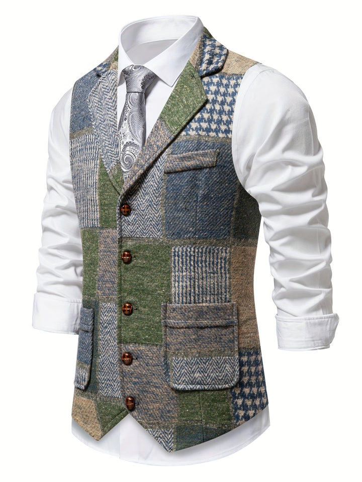 Patchwork Tailored Vest