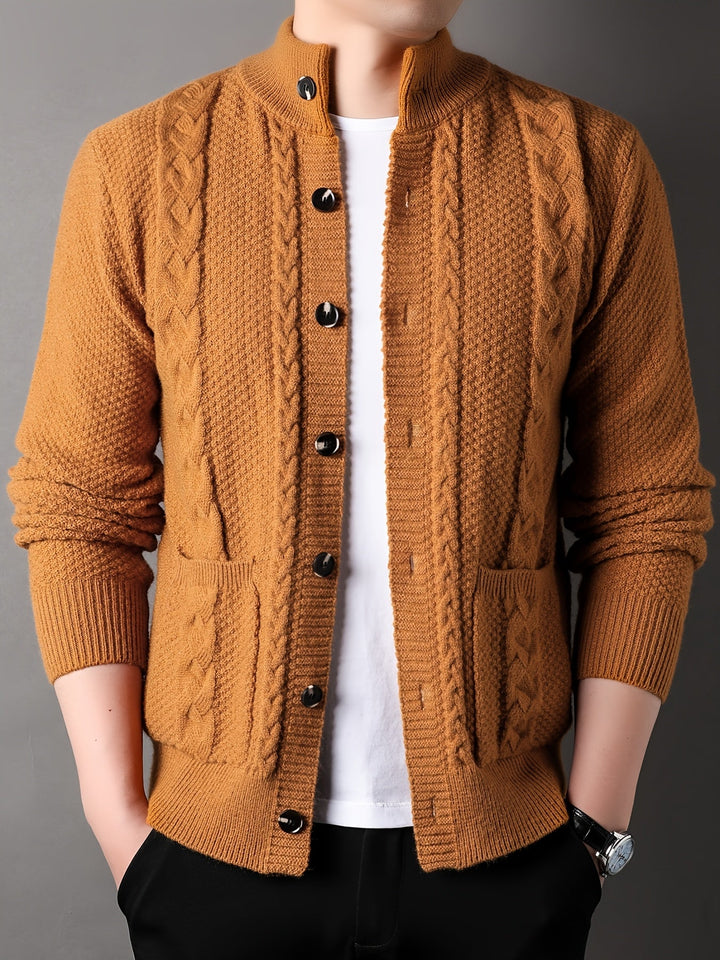Textured Button-Front Cardigan