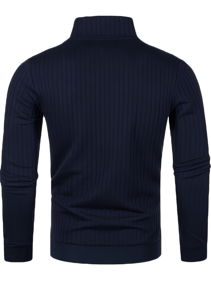 Ribbed Quarter-Zip Sweater
