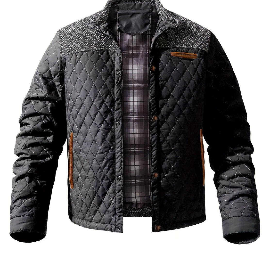 Quilted Stand-Collar Jacket