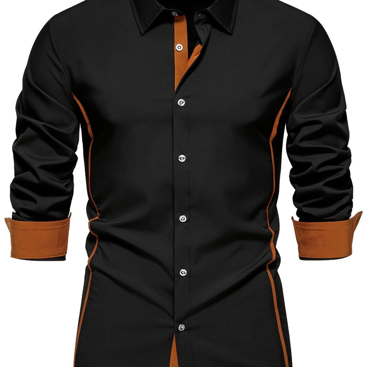 Contrast Trim Button-Up Shirt