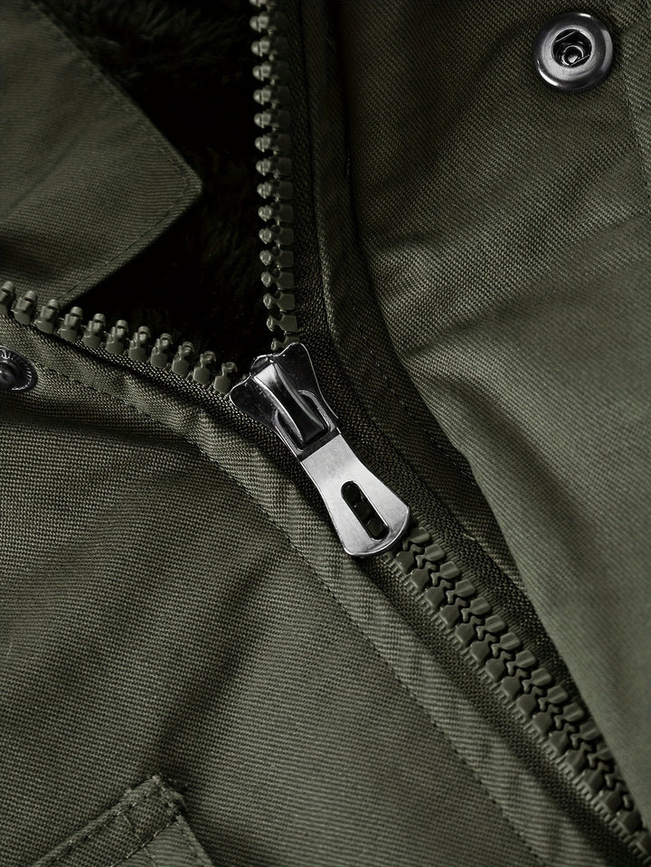 Rugged Mid-Length Hooded Jacket