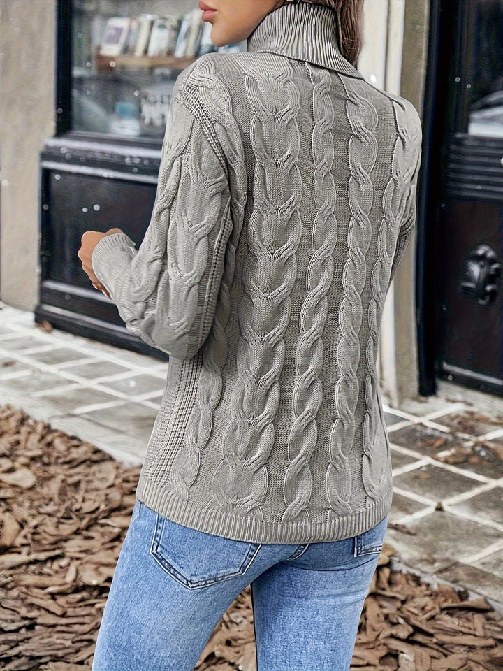 Cozy Cable-Knit Turtleneck Sweater