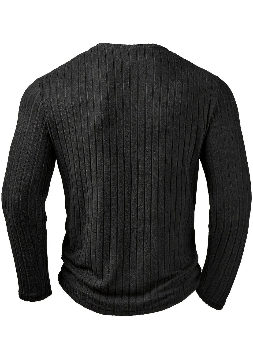 Ribbed V-Neck Long Sleeve Top