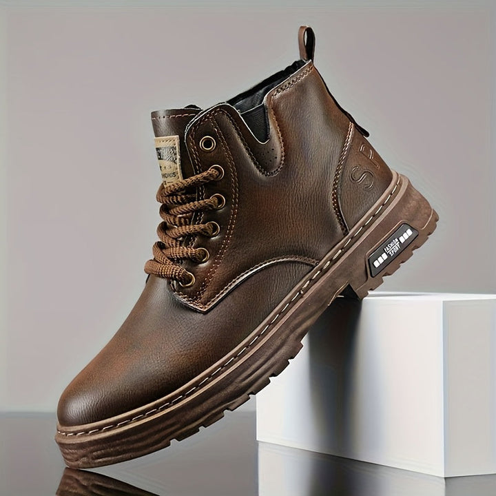 Rugged Lace-Up Ankle Boots