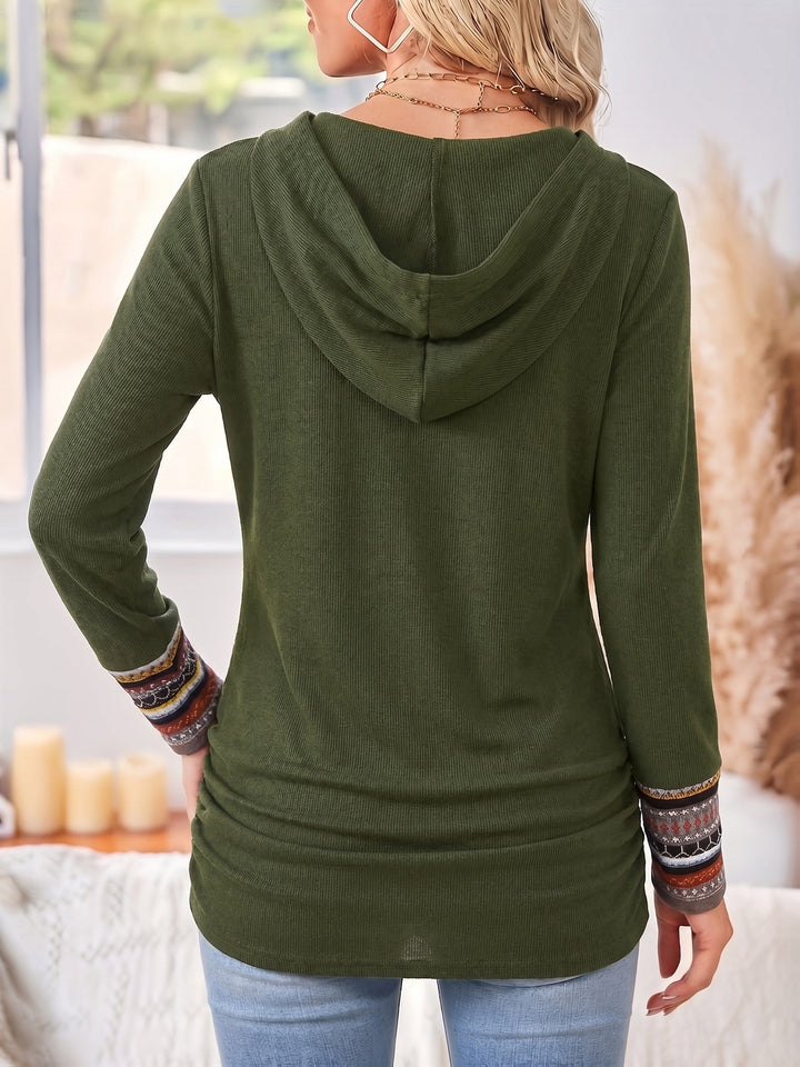 Patterned Patchwork Hoodie
