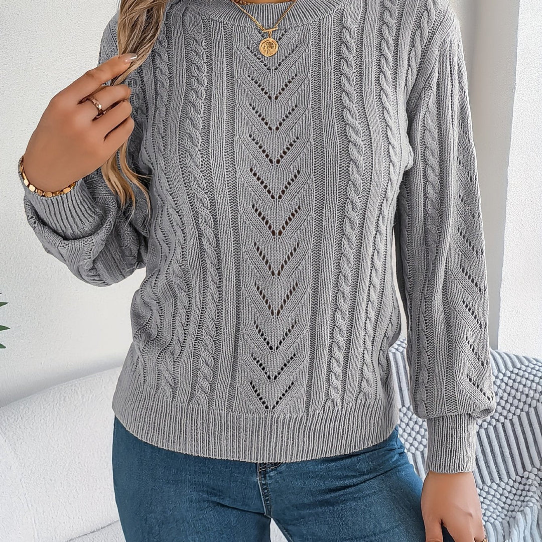 Cable-Knit Textured Sweater