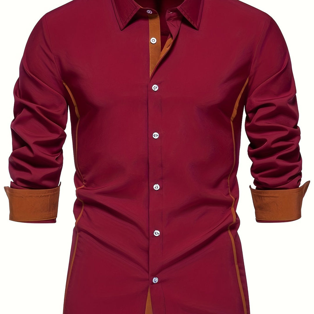 Contrast Trim Button-Up Shirt