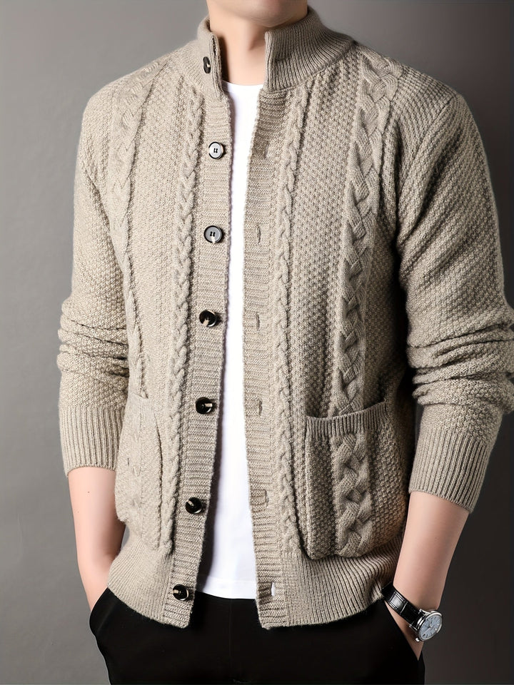 Textured Button-Front Cardigan