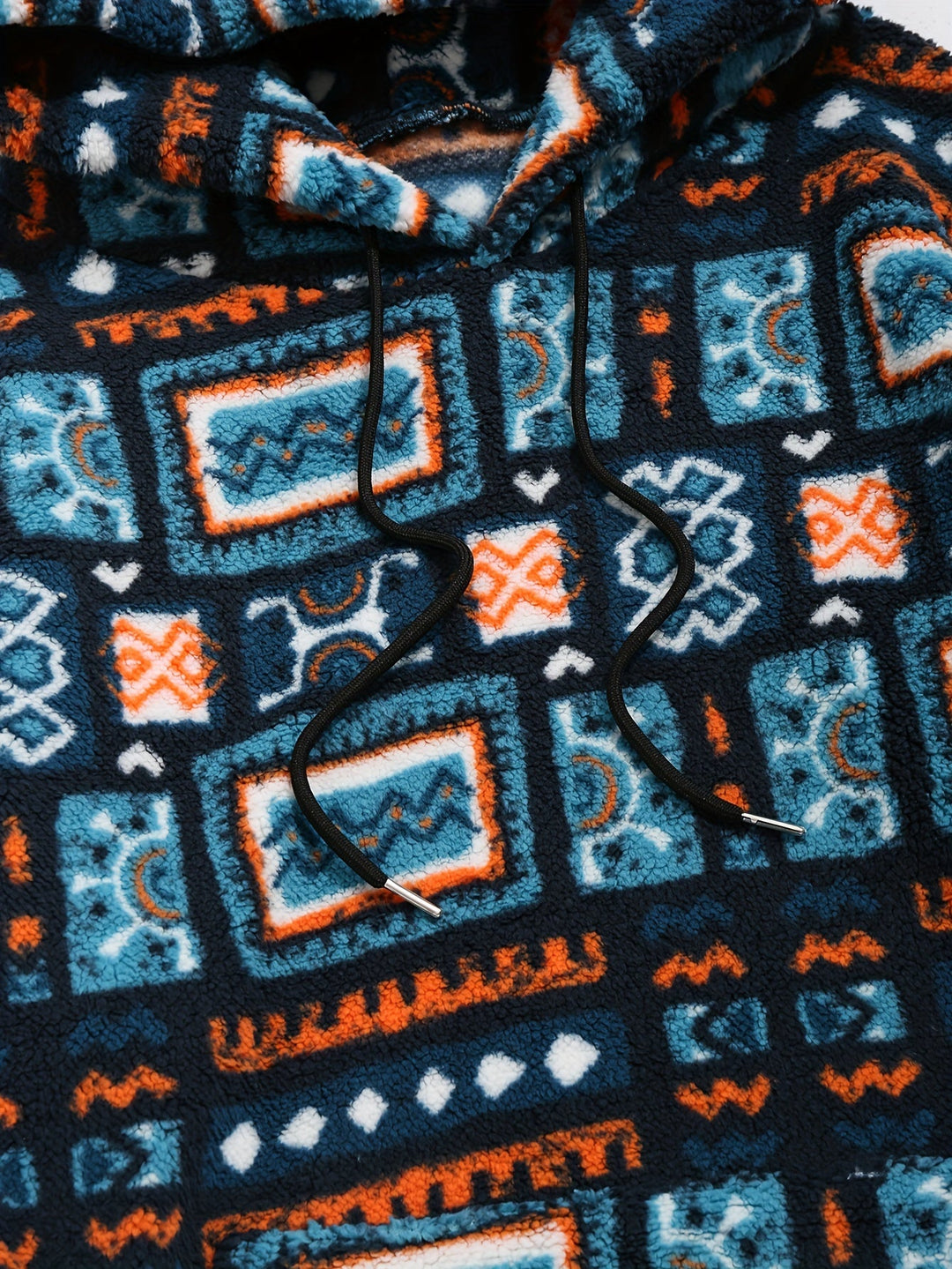 Patterned Hooded Sweatshirt