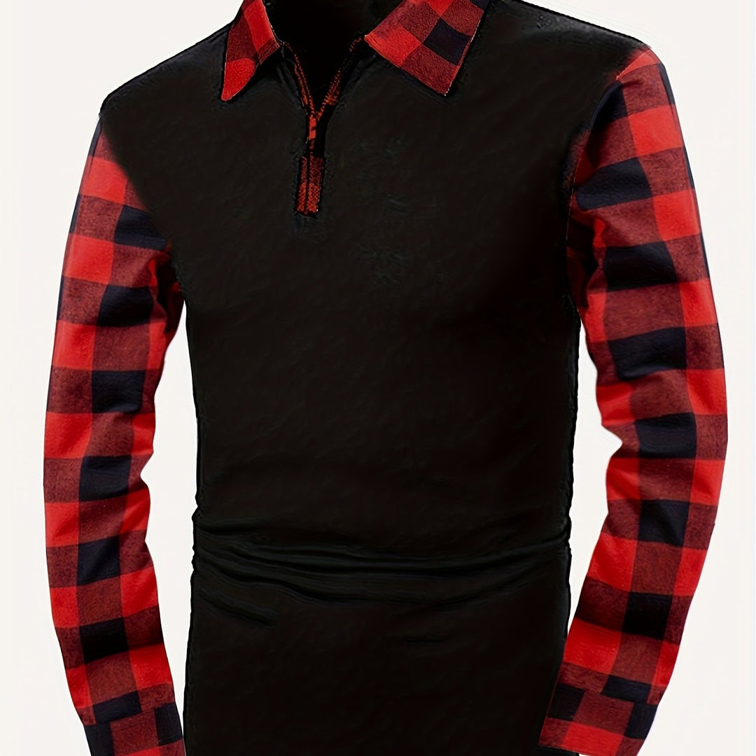 Half-Zip Contrast Shirt