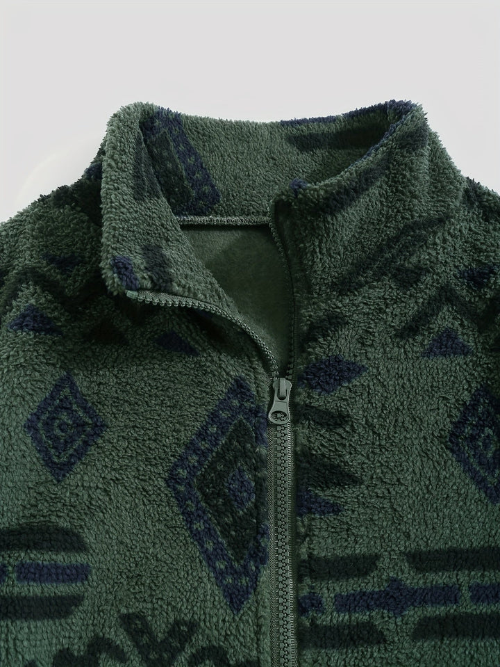 Patterned Zip-Up Jacket