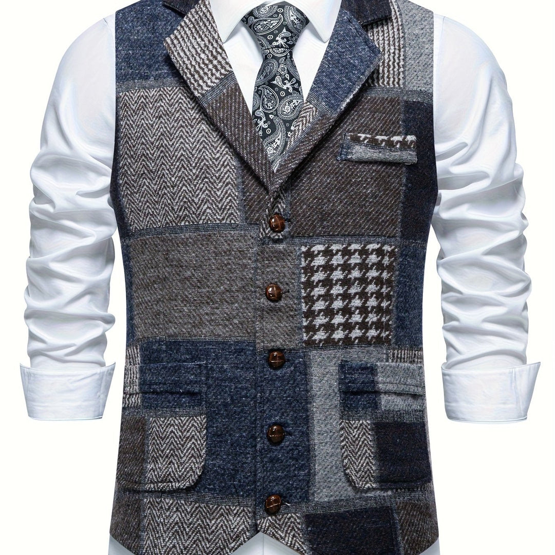 Patchwork Tailored Vest