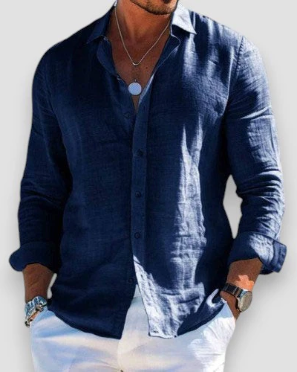 Casual Long Sleeve Button-Down Shirt