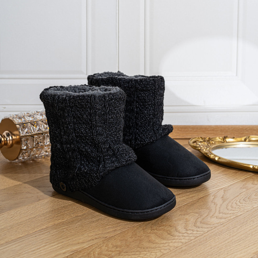 Cozy Knit-Cuff Boots