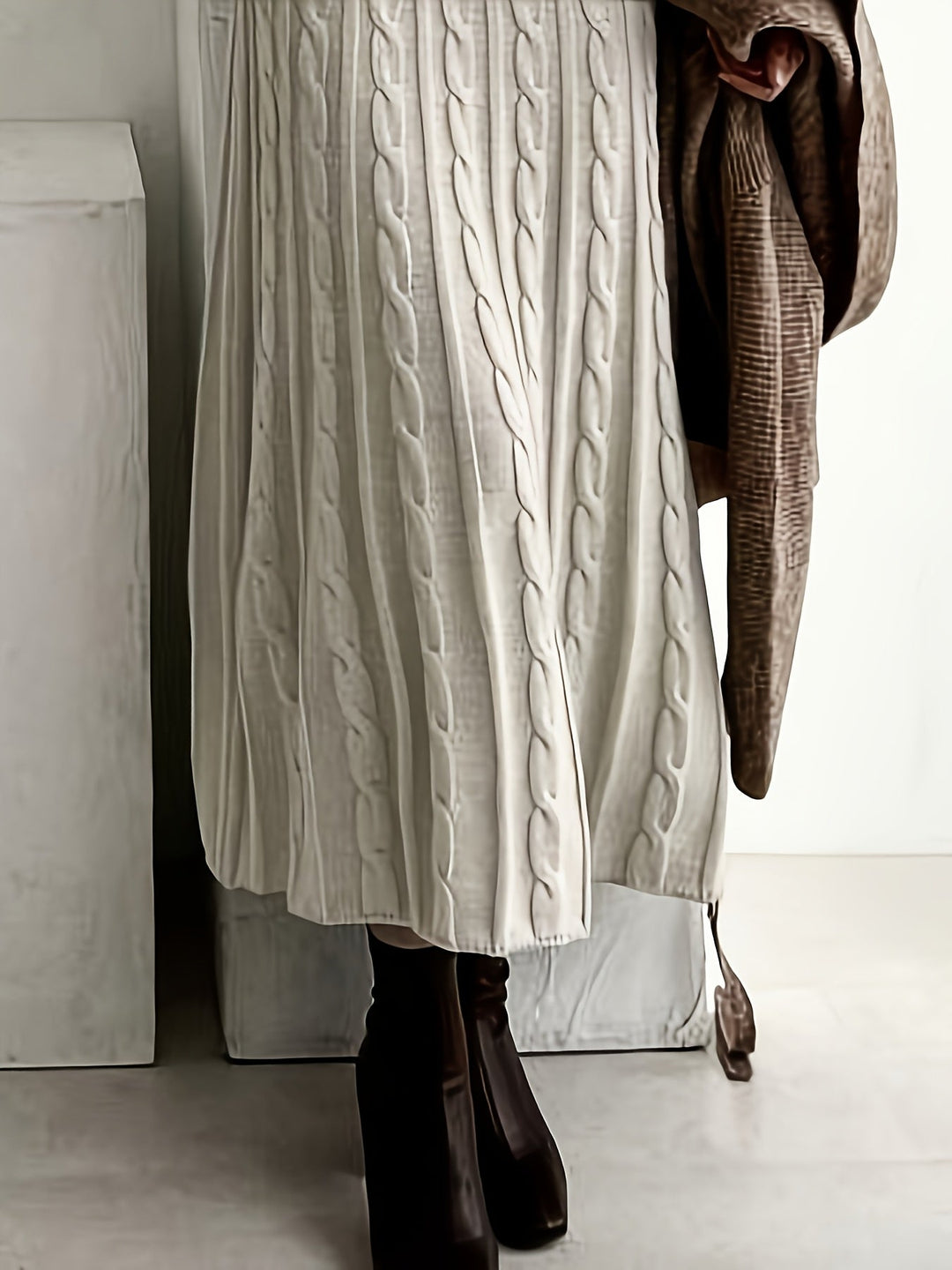 Cable-Knit Maxi Dress