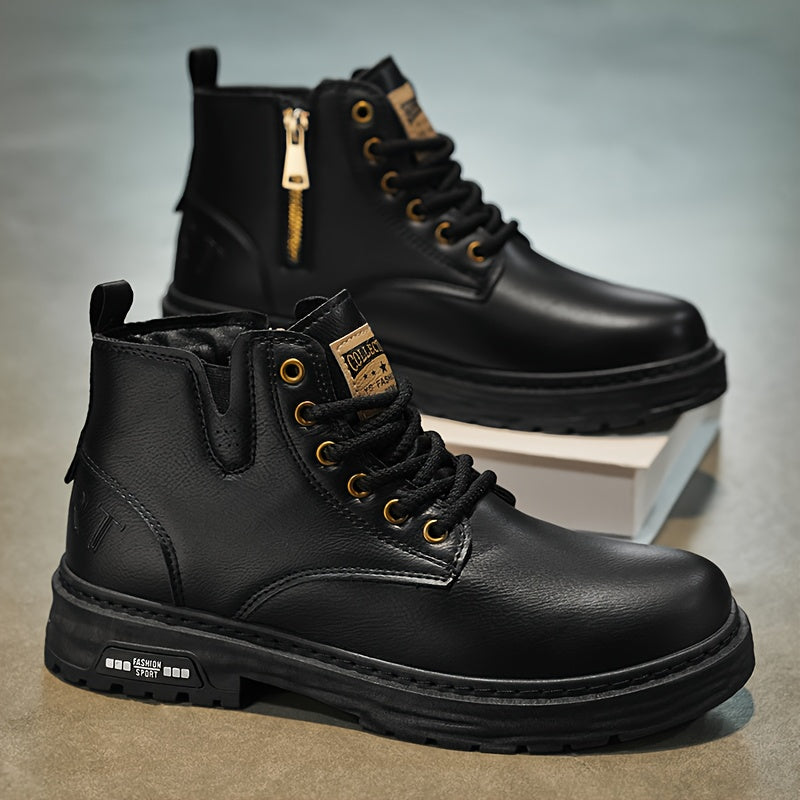 Rugged Lace-Up Ankle Boots
