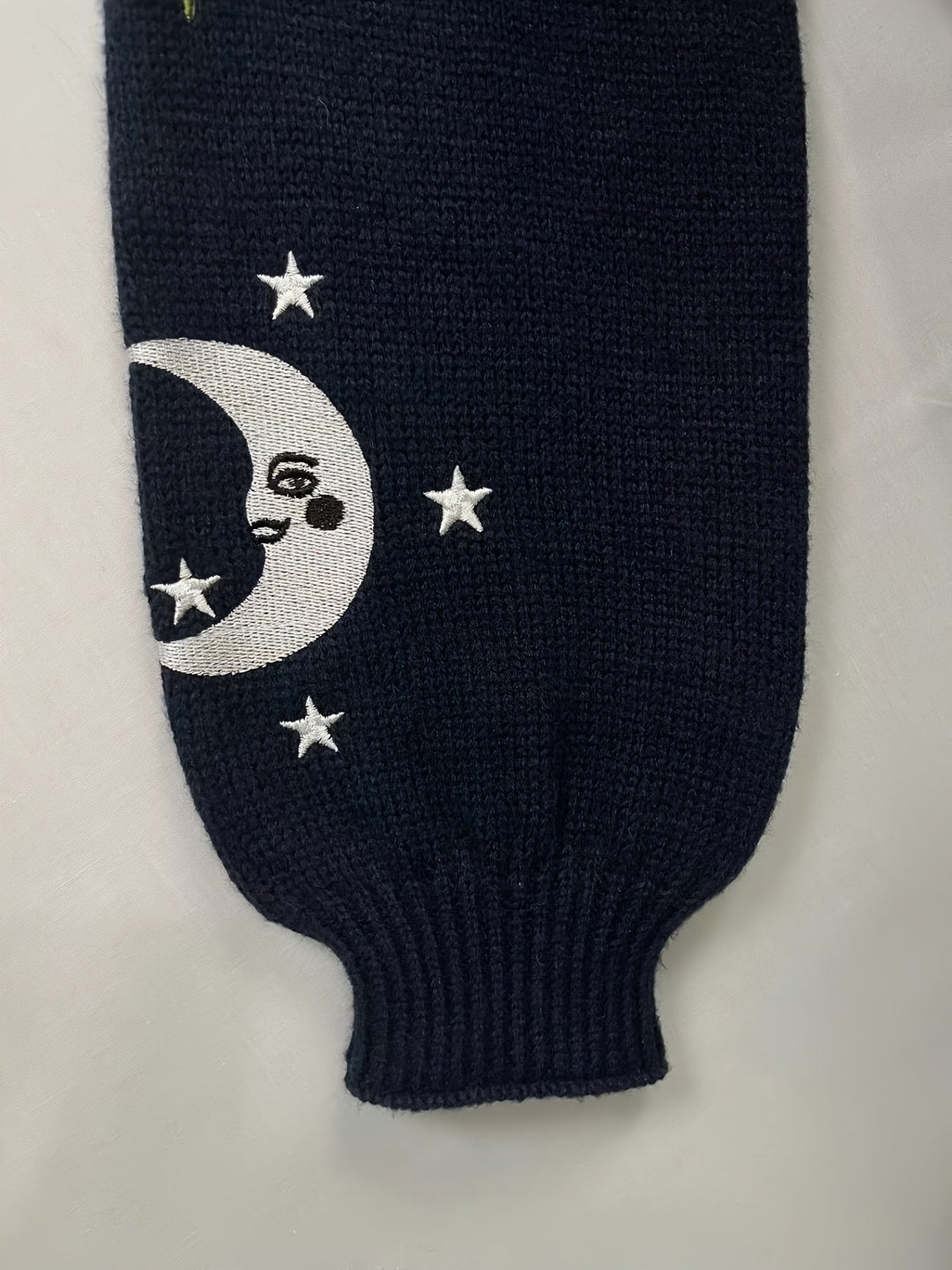 Celestial Embroidered Lantern-Sleeve Cardigan