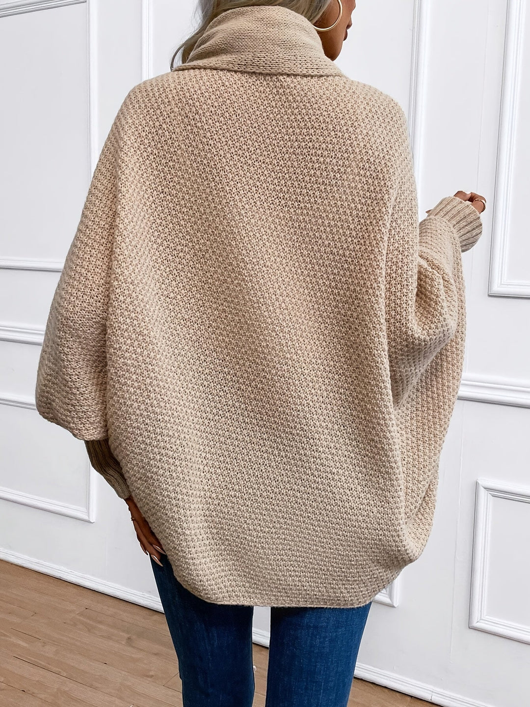Relaxed Batwing Open-Front Cardigan