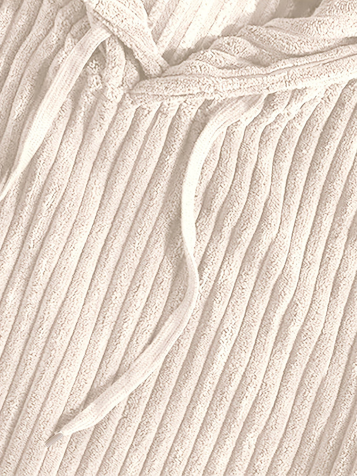 Ribbed Pullover Hoodie