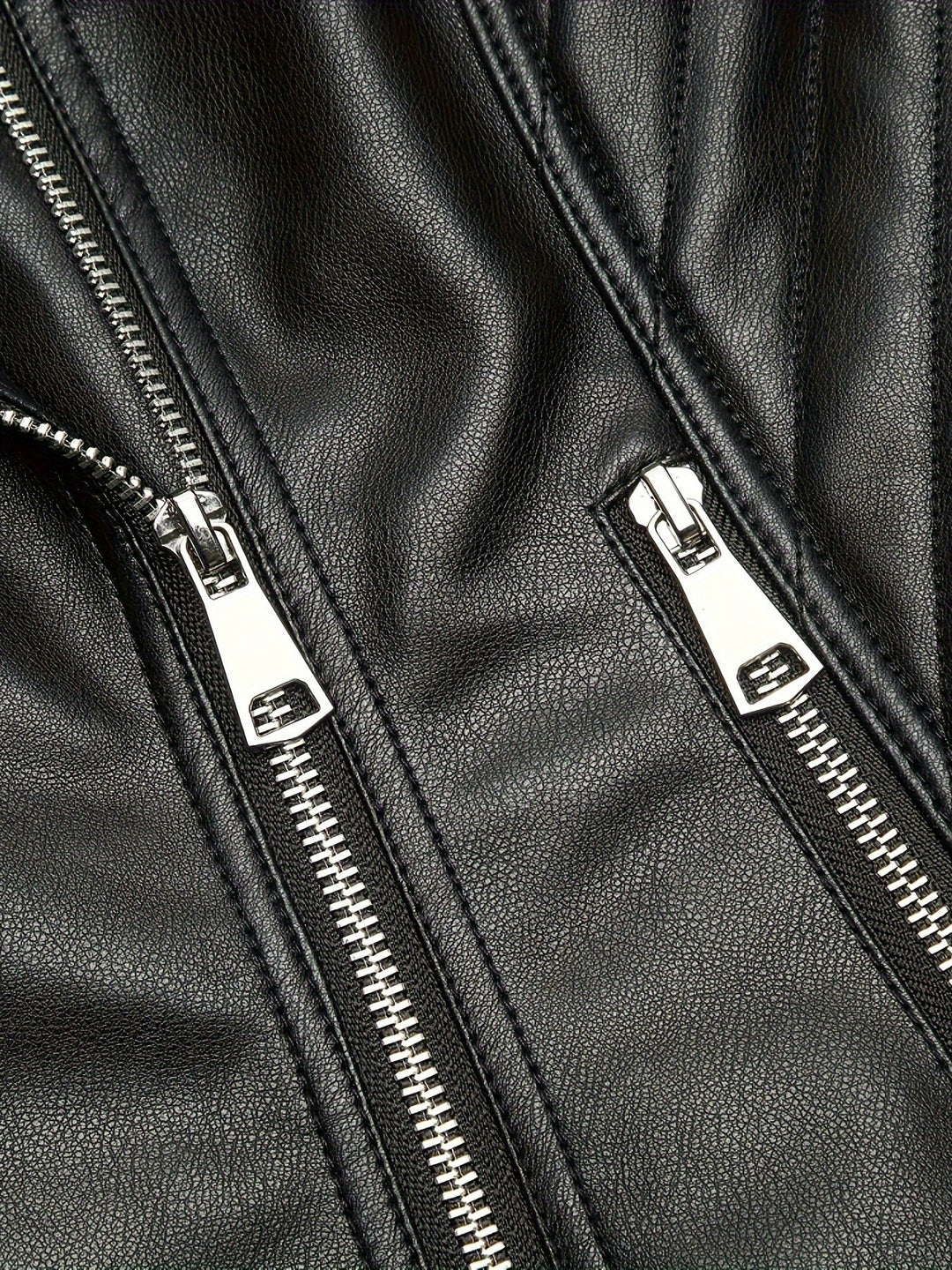 Sculpted Zip-Front Moto Jacket