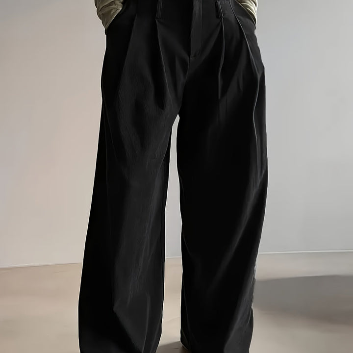 Pleated Wide-Leg Pants