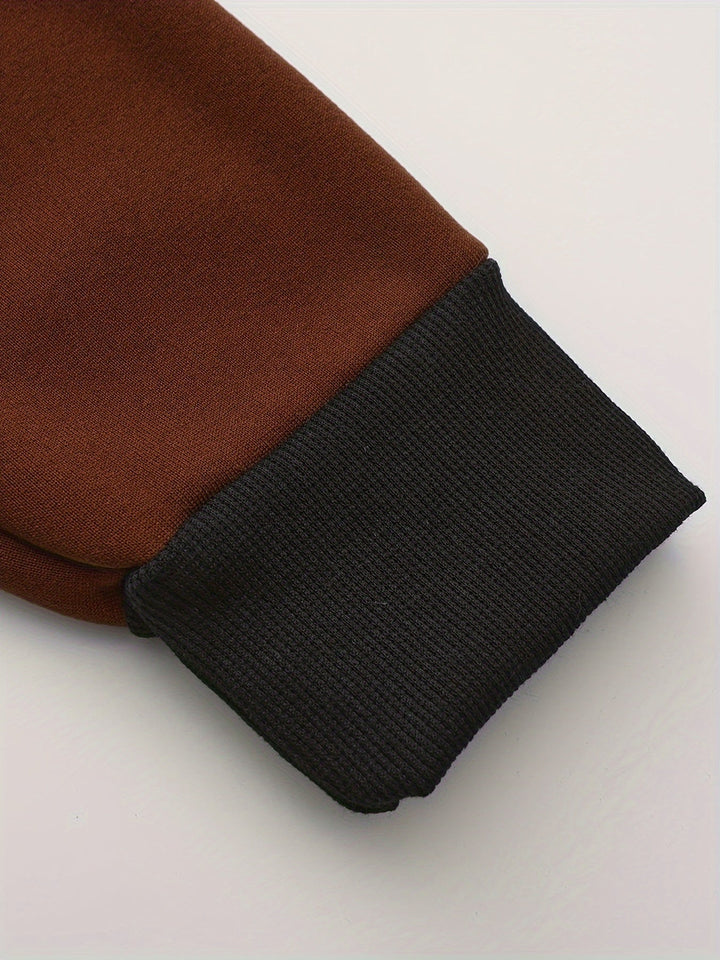 Color Block Zip-Up Hoodie