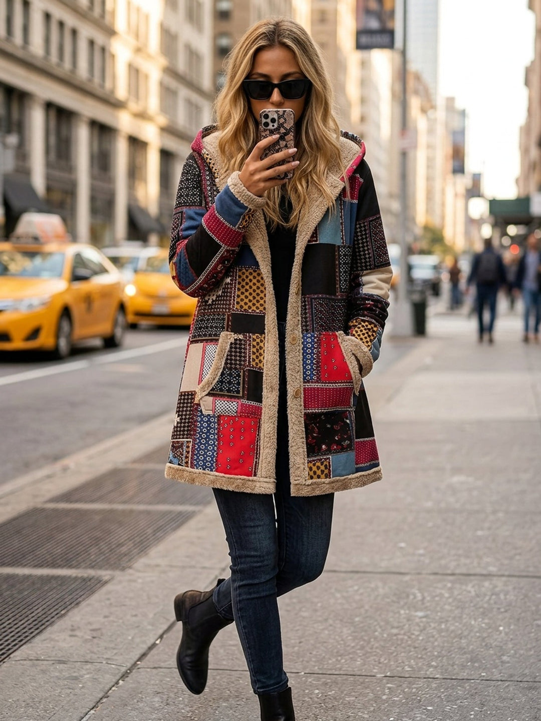 Patchwork Hooded Jacket