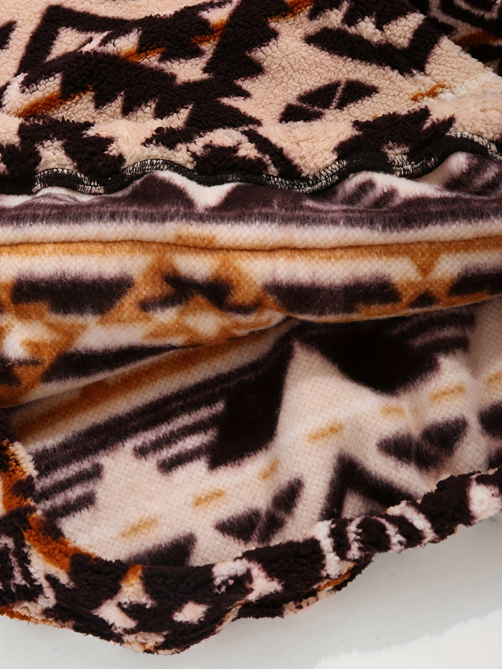 Patterned Hooded Sweatshirt