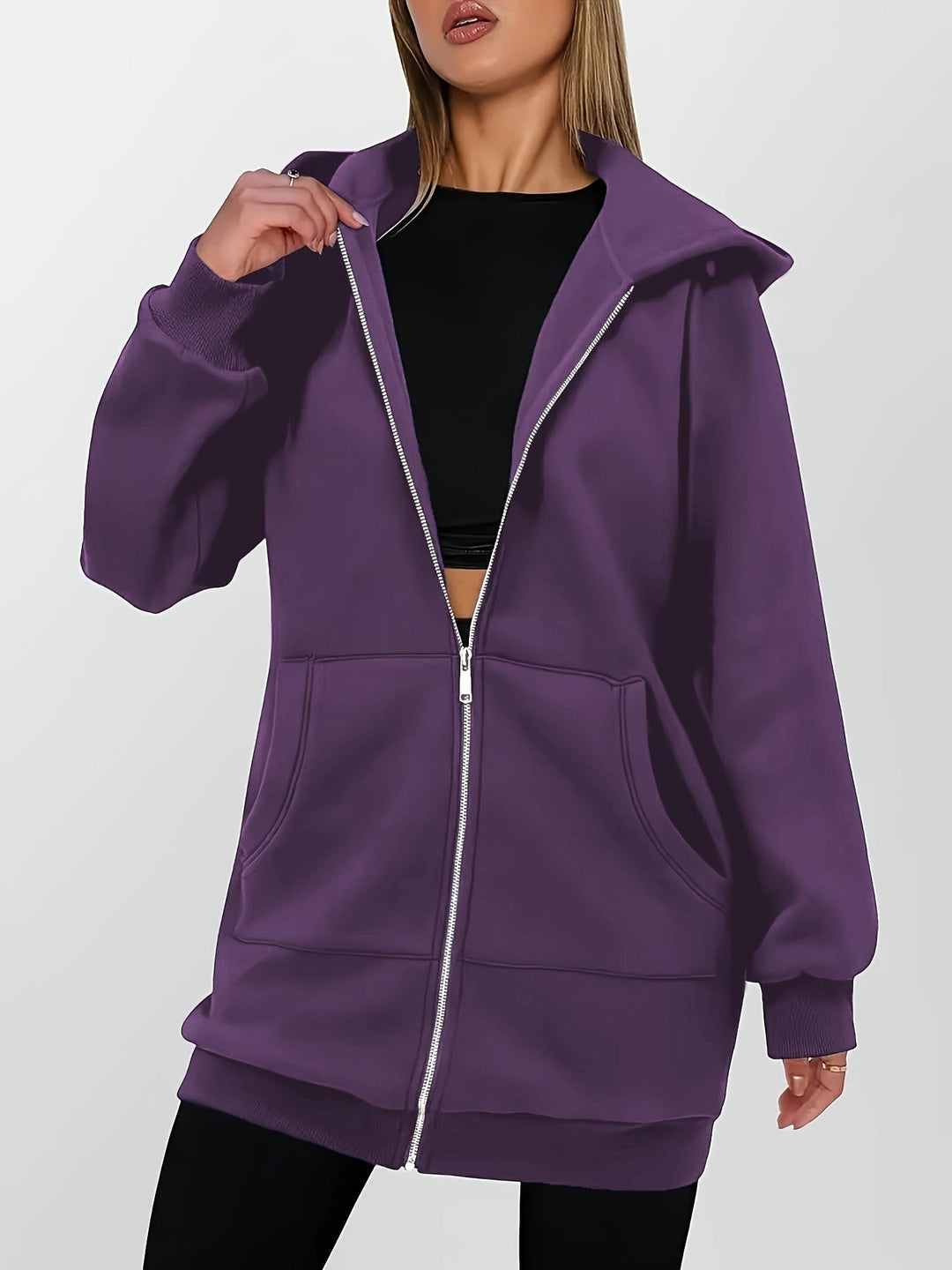 Longline Hooded Zip Jacket