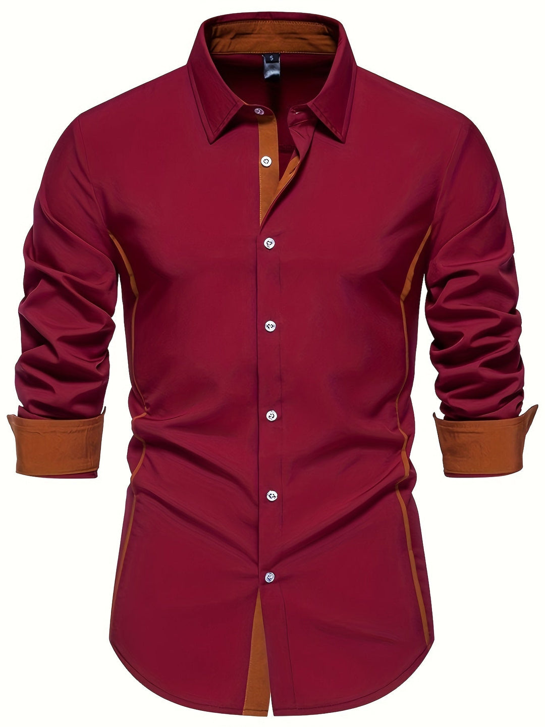 Contrast Trim Button-Up Shirt